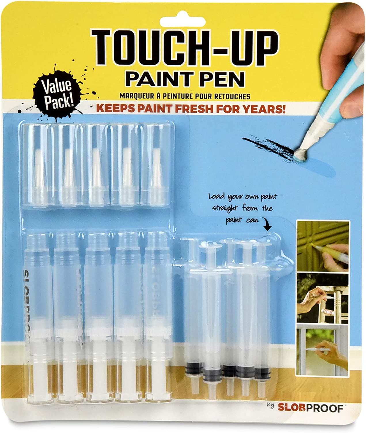 Slobproof Touch Up Paint Pen Includes Fine Brush-Tips, 5-Pack
