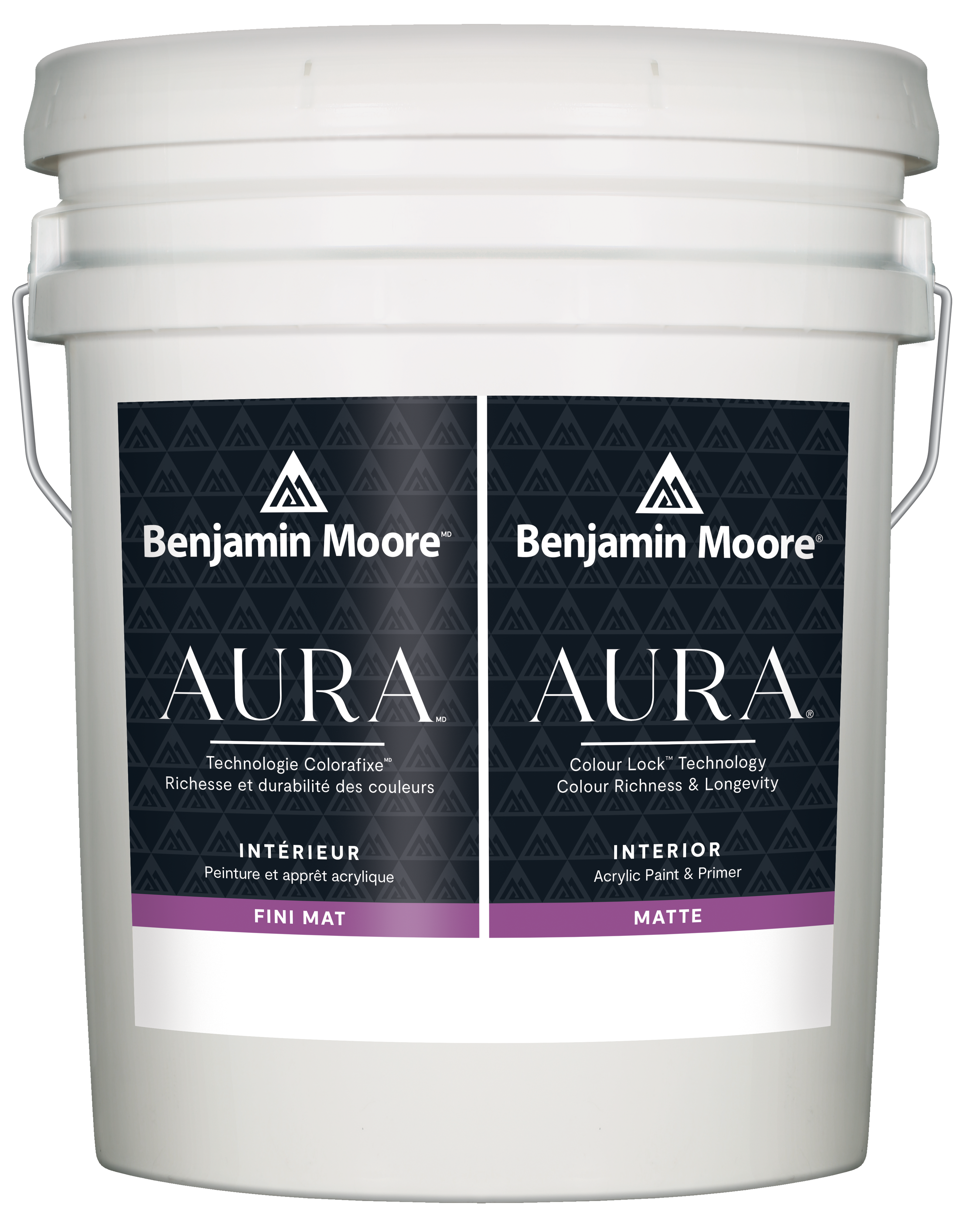 AURA® Matte finish paint bucket with color swatch