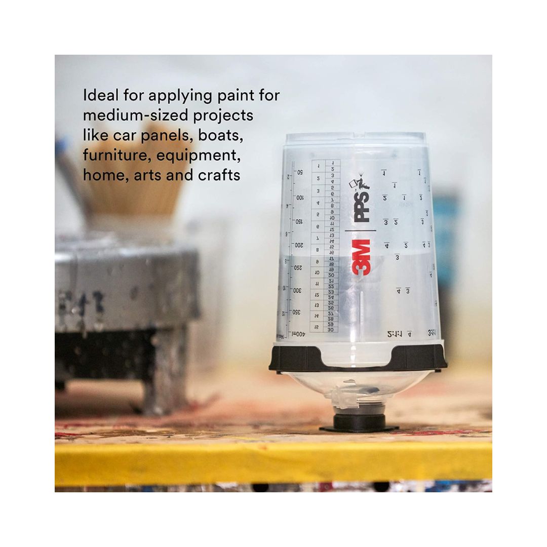 3M PPS Series 2.0 400 mL Midi Spray Cup ideal for automotive painting, furniture finishing, cabinetry and equipment coatings