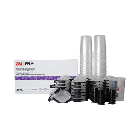 3M PPS Series 2.0 Midi Spray Cup Kit 26112 with 50 lids, 50 liners, reusable hard cup and sealing plugs