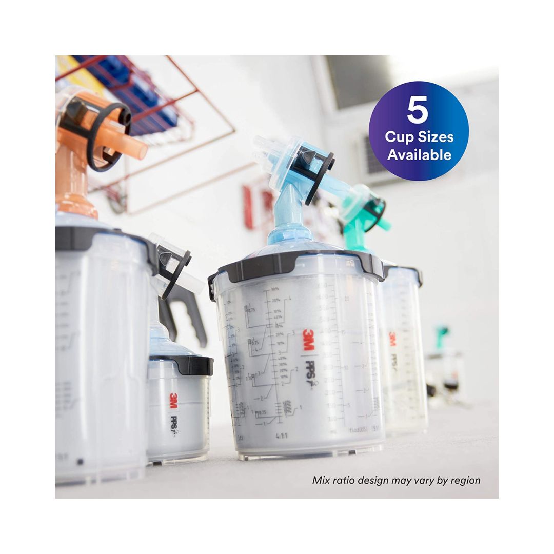 3M PPS Series 2.0 Spray Cup System available in five cup sizes for automotive and industrial paint applications
