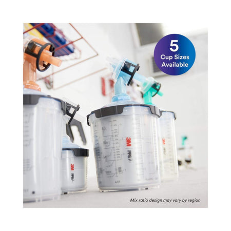 3M PPS Series 2.0 Spray Cup System available in five cup sizes for automotive and industrial paint applications
