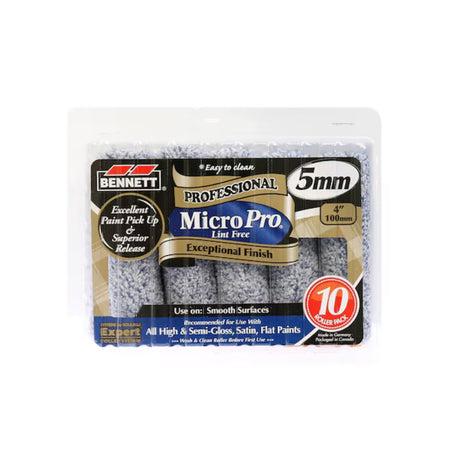 BENNETT 4 Inch Micro Pro Roller, 5mm, 10pk - The Paint People