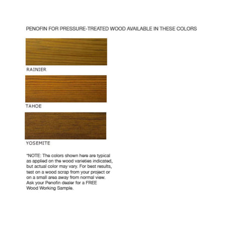 Penofin Pressure Treated Wood Stain Color Chart