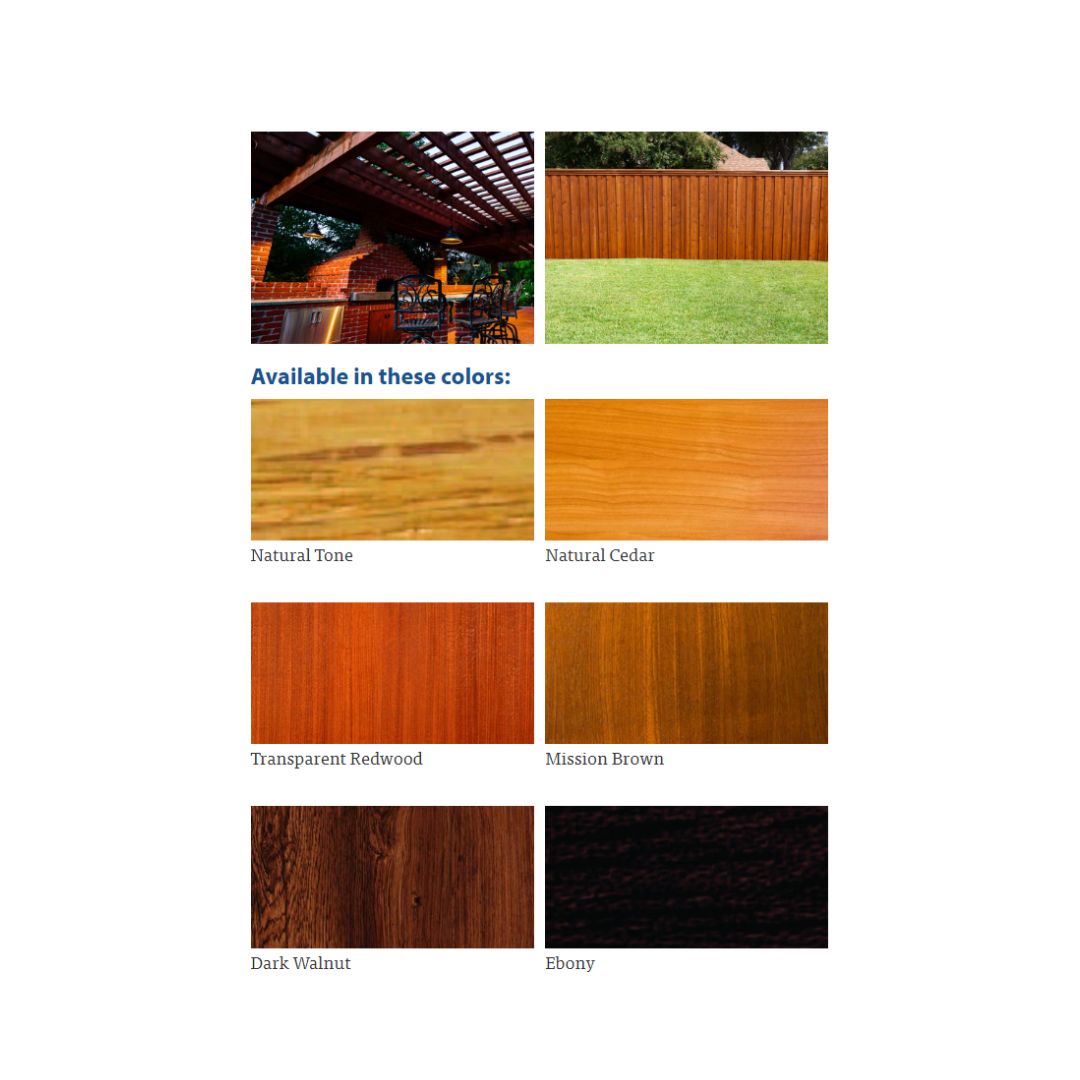 Six color options of Penofin Stain and Sealer