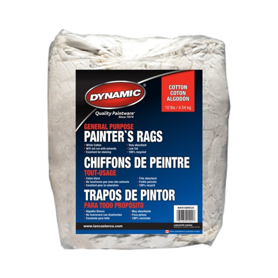 Premium Recycled White Cotton General Purpose Painter's Rags, 10lb - The Paint People