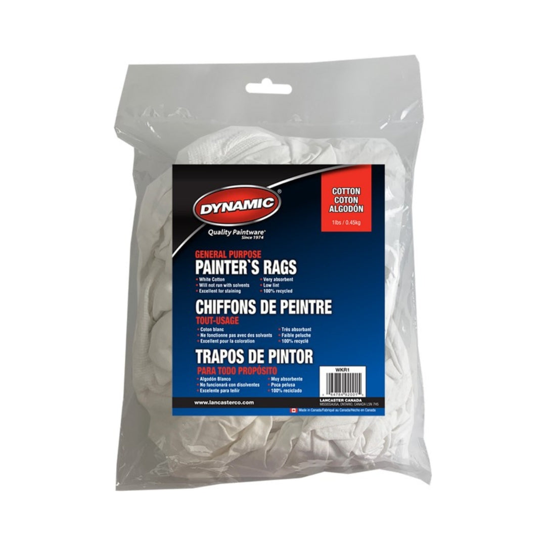 Premium Recycled White Cotton General Purpose Painter's Rags, 1lb - The Paint People