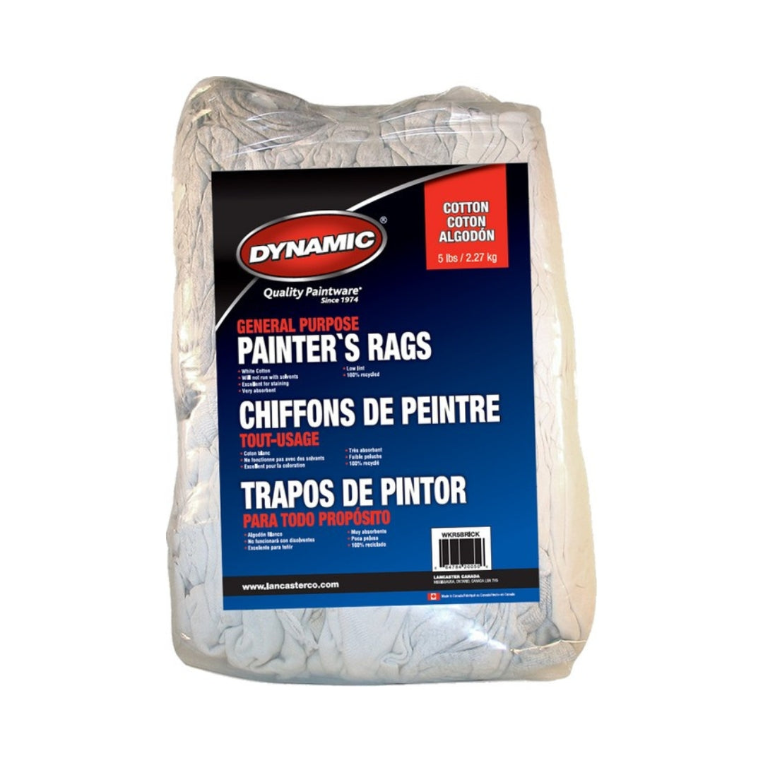 Premium Recycled White Cotton General Purpose Painter's Rags, 5lb - The Paint People