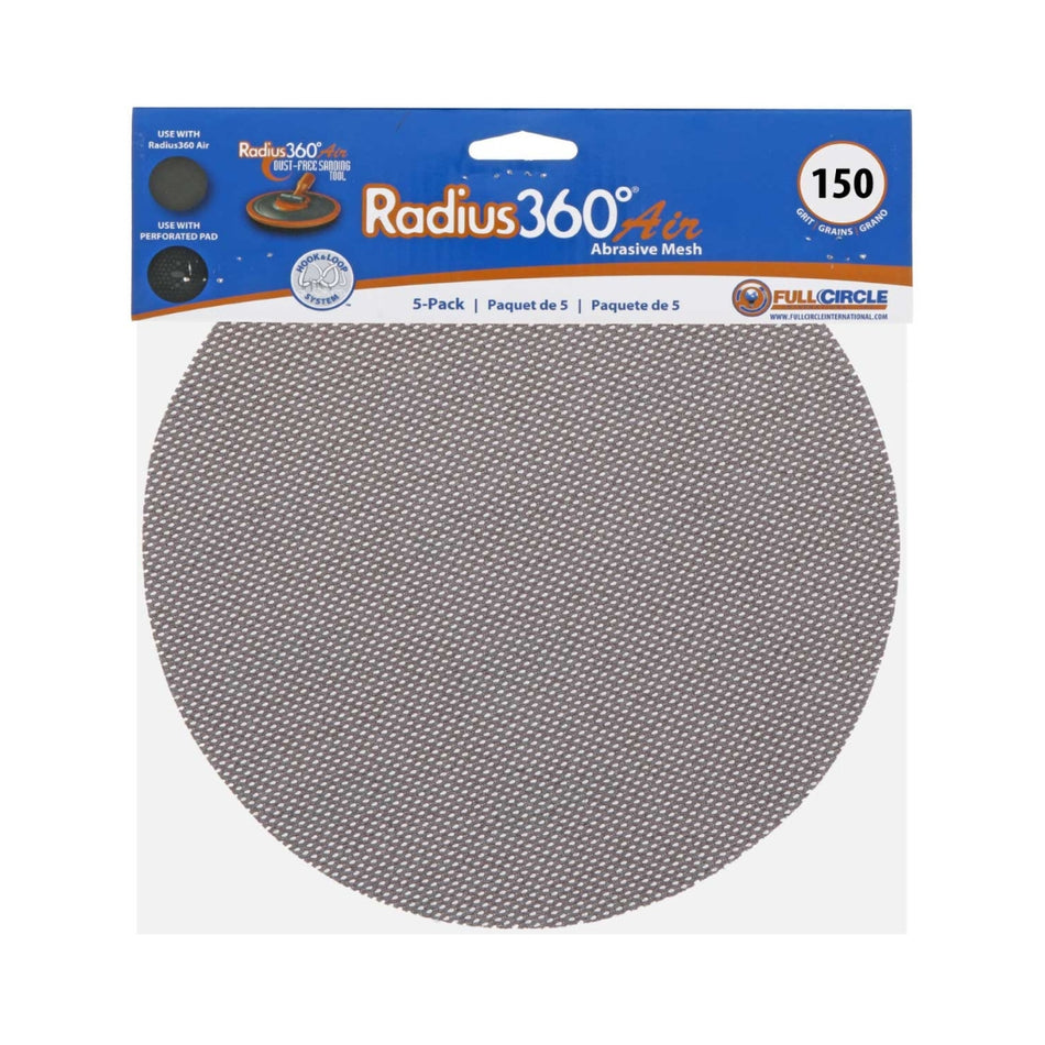 Radius 360Air, Mesh Abrasive Sanding Disc, 5-Pack, 150g - The Paint People