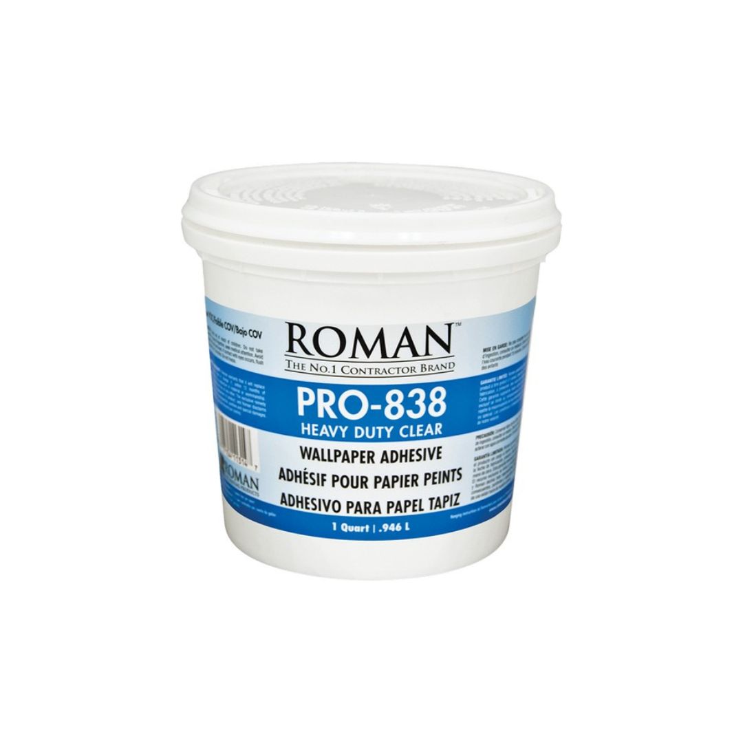 Roman PRO 838 Heavy Duty Wallpaper Adhesive Quart - The Paint People