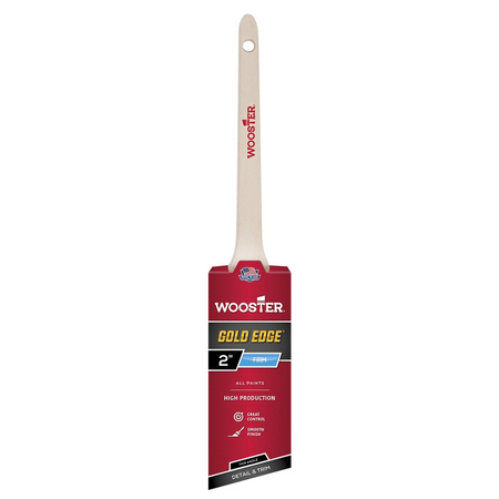 Wooster 5234 2" Gold Edge Firm Thin Angle Rat Tail Paint Brush