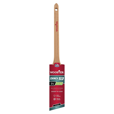 Wooster 4424 1-1/2" Chinex FTP Extra Firm Thin Angle Sash Paint Brush