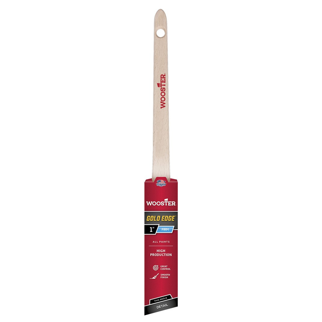 Wooster 5234 1" Gold Edge Firm Thin Angle Rat Tail Paint Brush