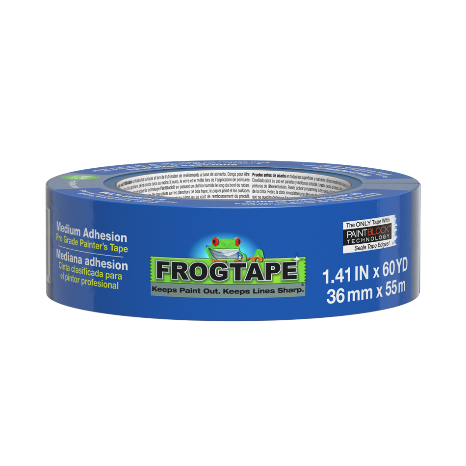 FrogTape Pro Grade Blue Painter's Tape 1.41 in x 60 yd with PaintBlock Technology