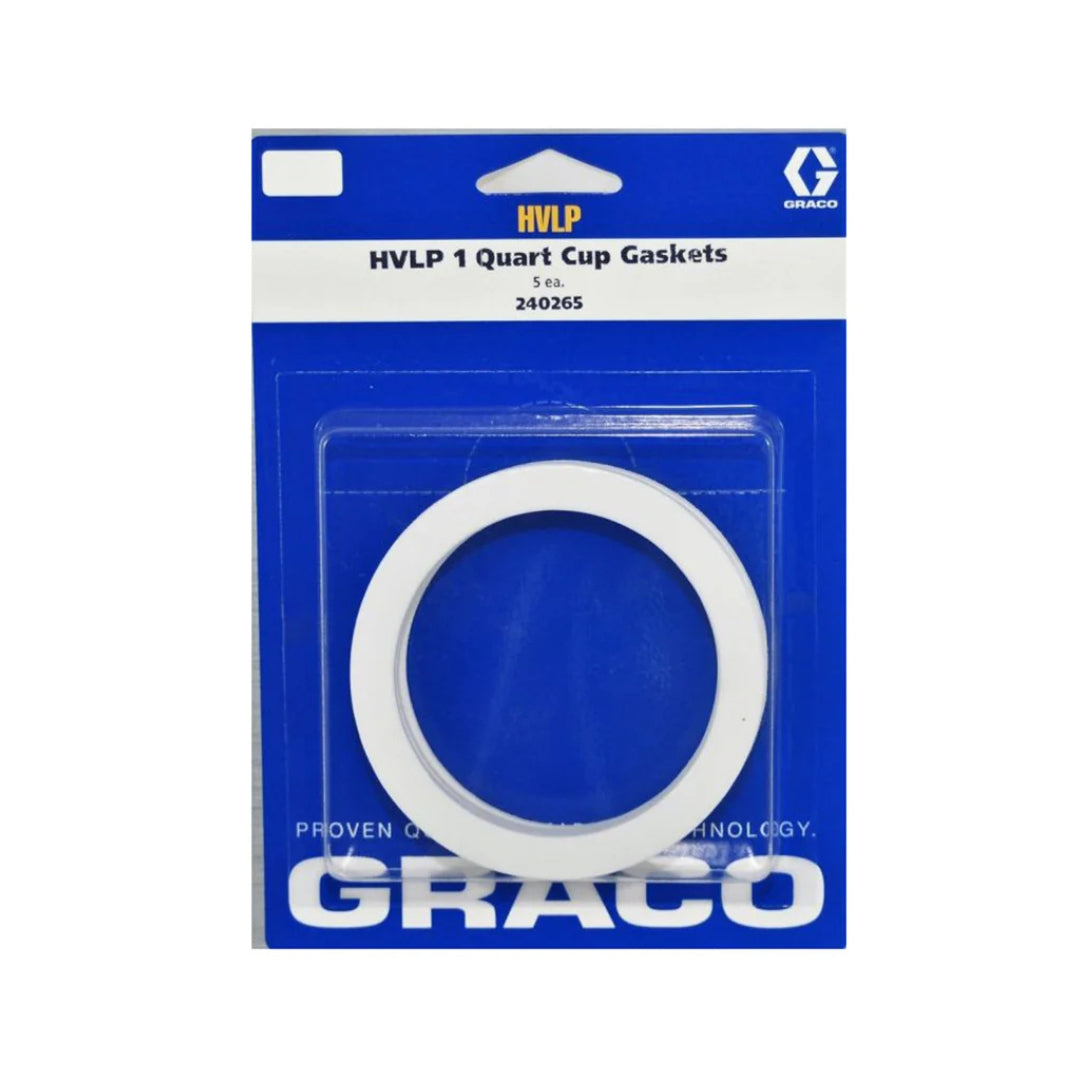 Graco 240265 HVLP 1-Quart Cup Gasket 5-Pack – OEM replacement seal for Graco spray gun cups