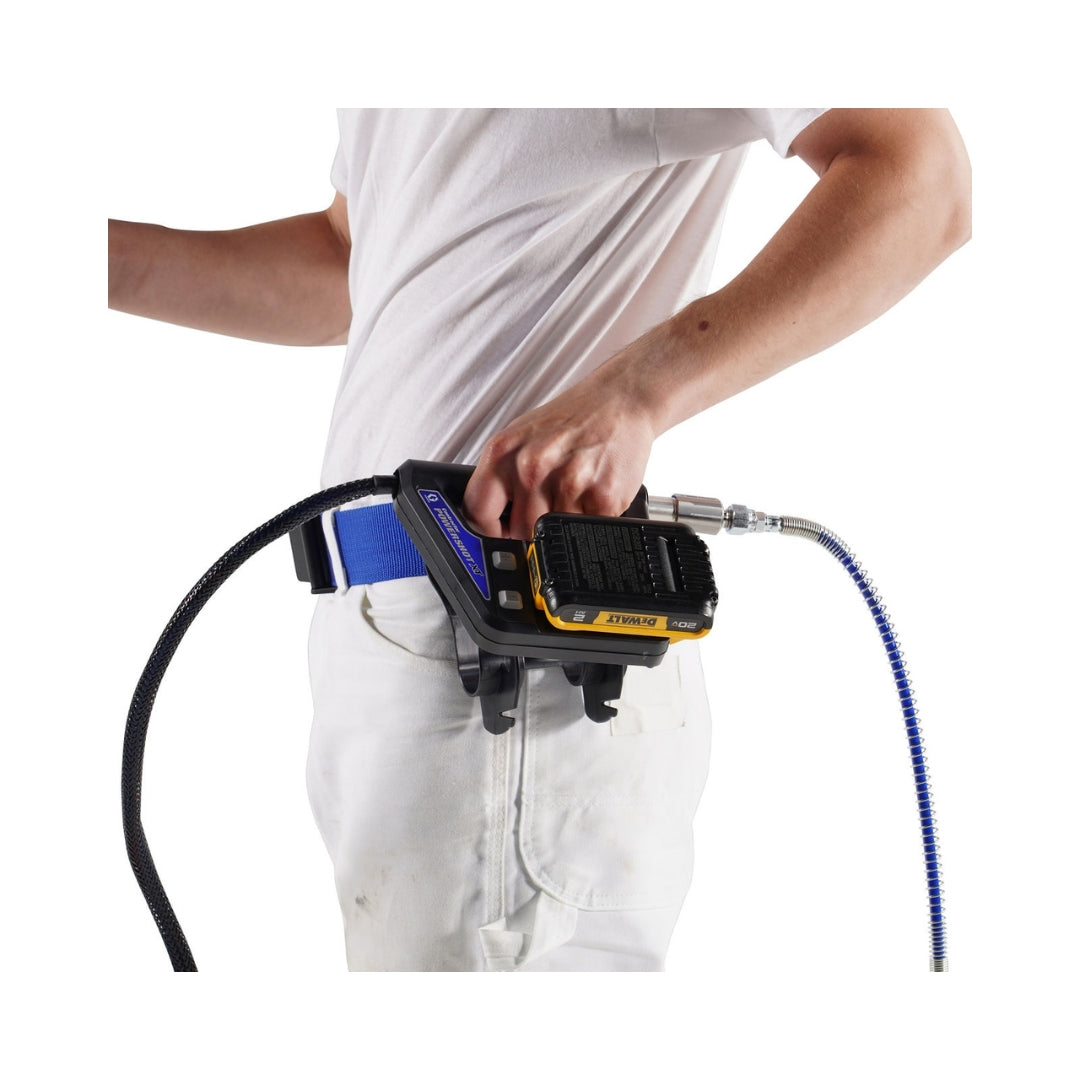 DeWalt battery powering Graco PowerShot XT spray gun
