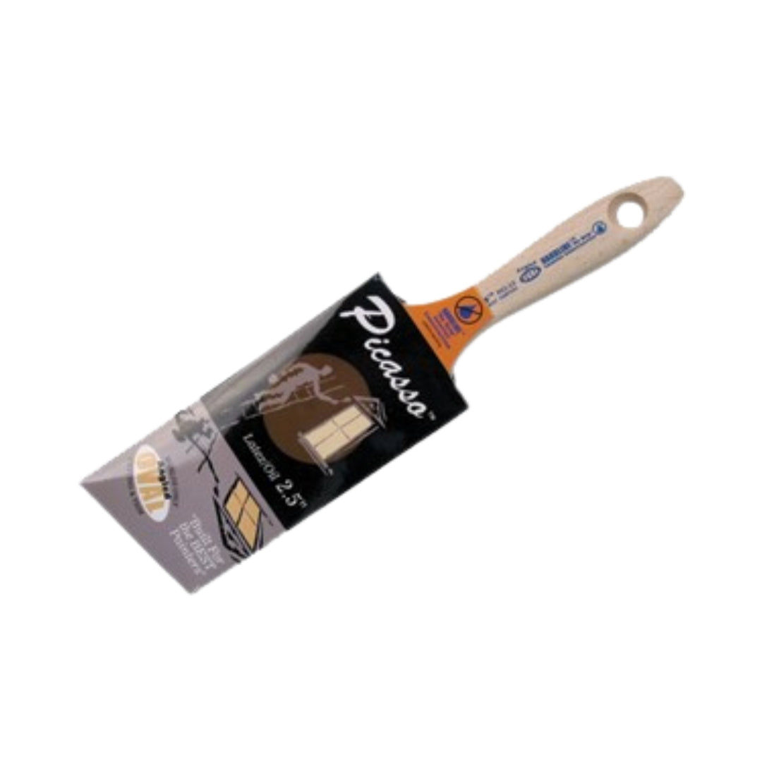 Picasso 2.5 inch flat paint brush for latex paints with beavertail handle durable professional finish