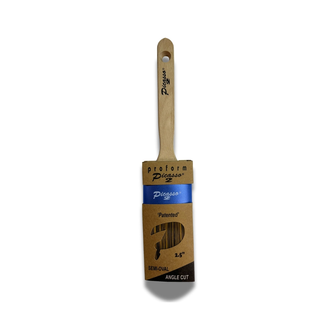 Picasso Generation 2 paint brush 2.5 inch semi oval angle cut no drip design