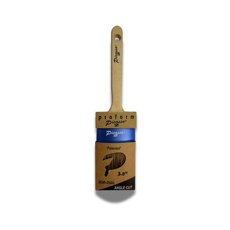 Picasso Generation 2 paint brush 3 inch semi oval angle cut beechwood handle