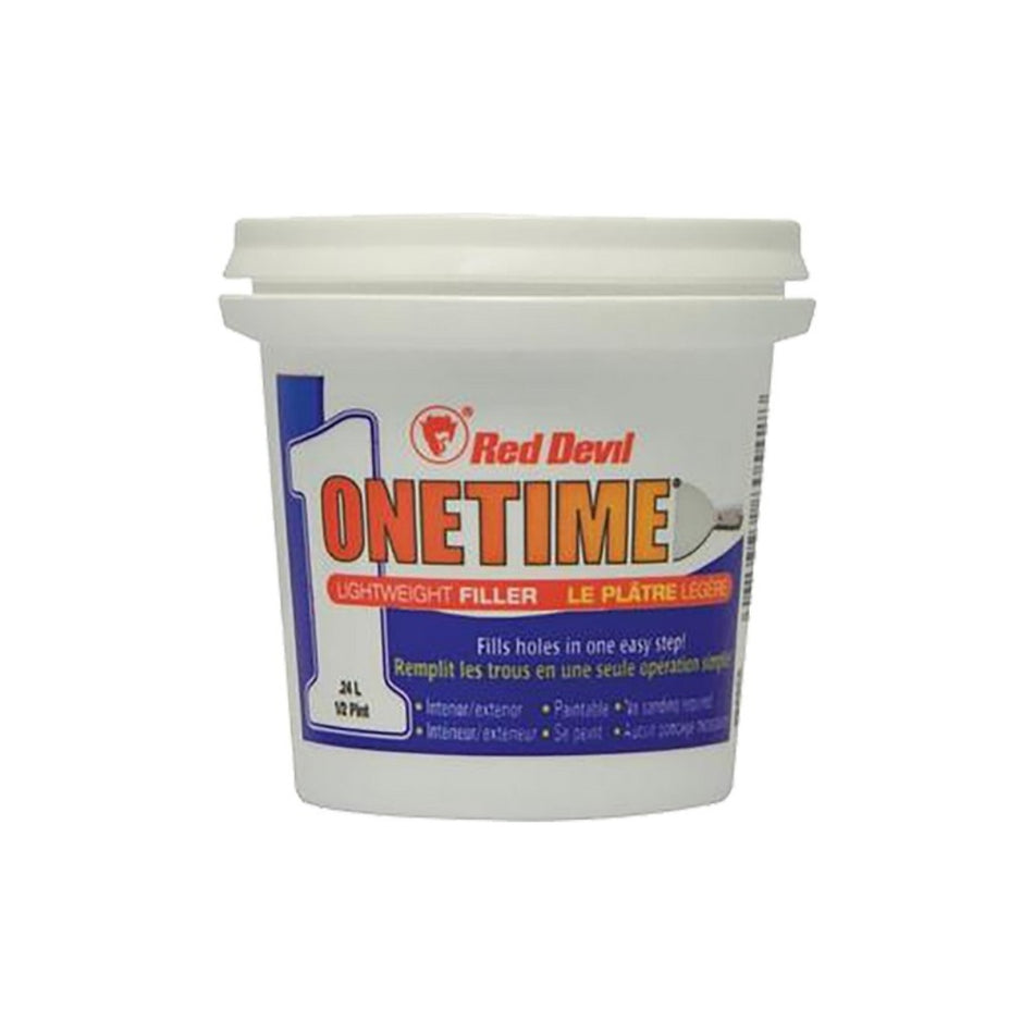 Red Devil Onetime lightweight spackling compound fast-dry no-sanding repair 240ml