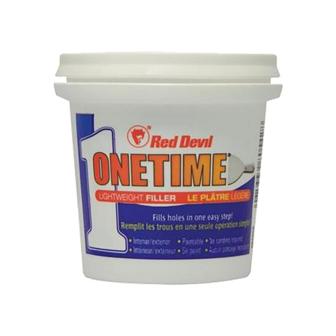Red Devil Onetime lightweight spackling compound fast-dry no-sanding repair 946ml
