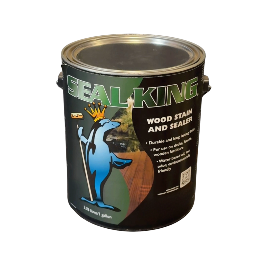 A gallon of Seal King Wood and Stain Sealer.