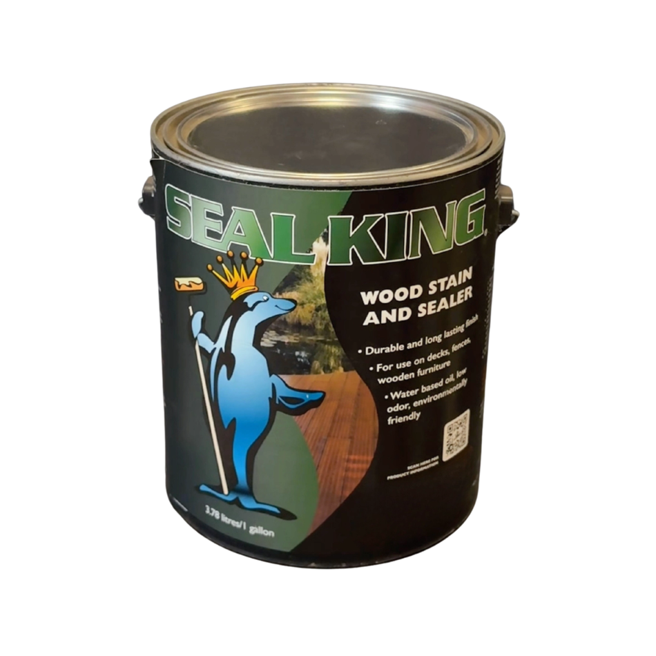 A gallon of Seal King Wood and Stain Sealer.