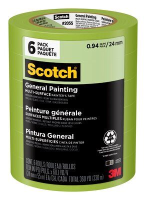 3M General 3M Multi-Surface General Painting Green Painters Tape 2055 Green Painters Tape 2055