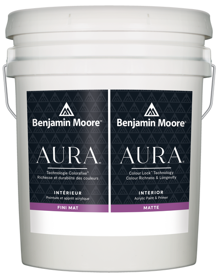 AURA® Matte finish paint bucket with color swatch