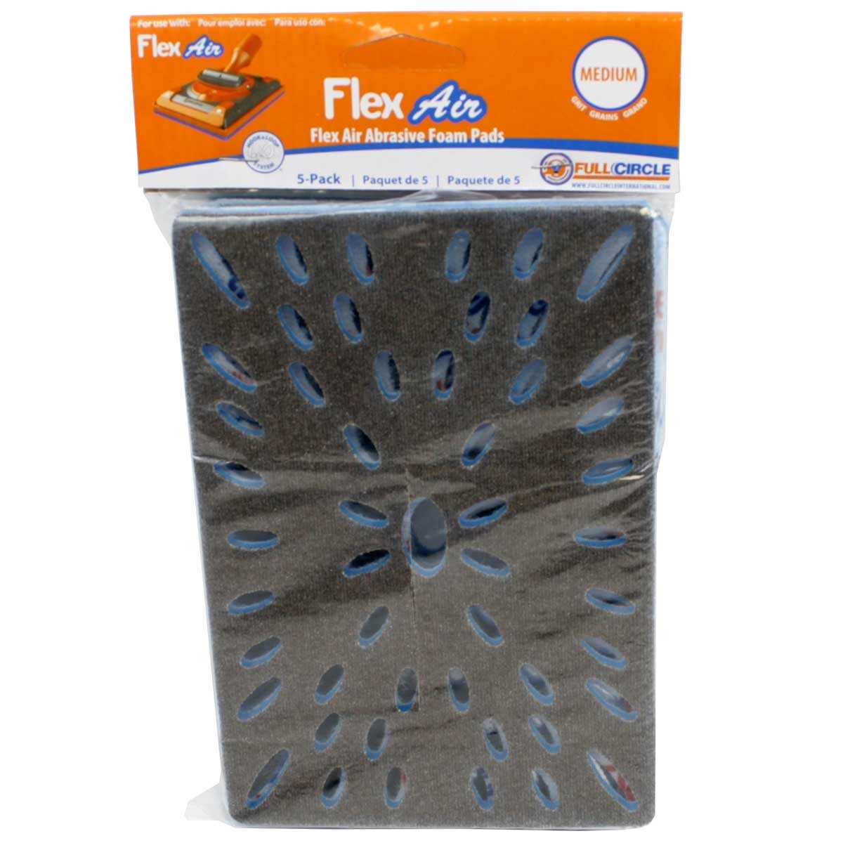 Full Circle International  Flex Air Foam Sanding Pad Medium Grit 5 pack - The Paint People