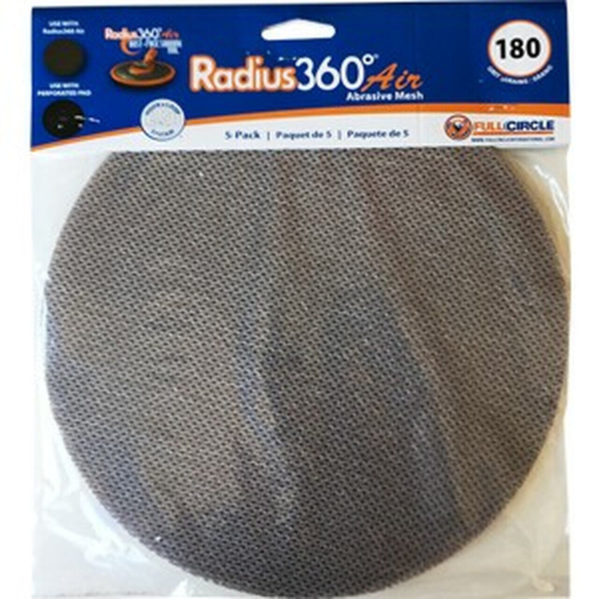 Full Circle International Mesh Abrasive SDXXX-5 8-3/4 Inch, For Radius 360 Air, 5-Pack - The Paint People