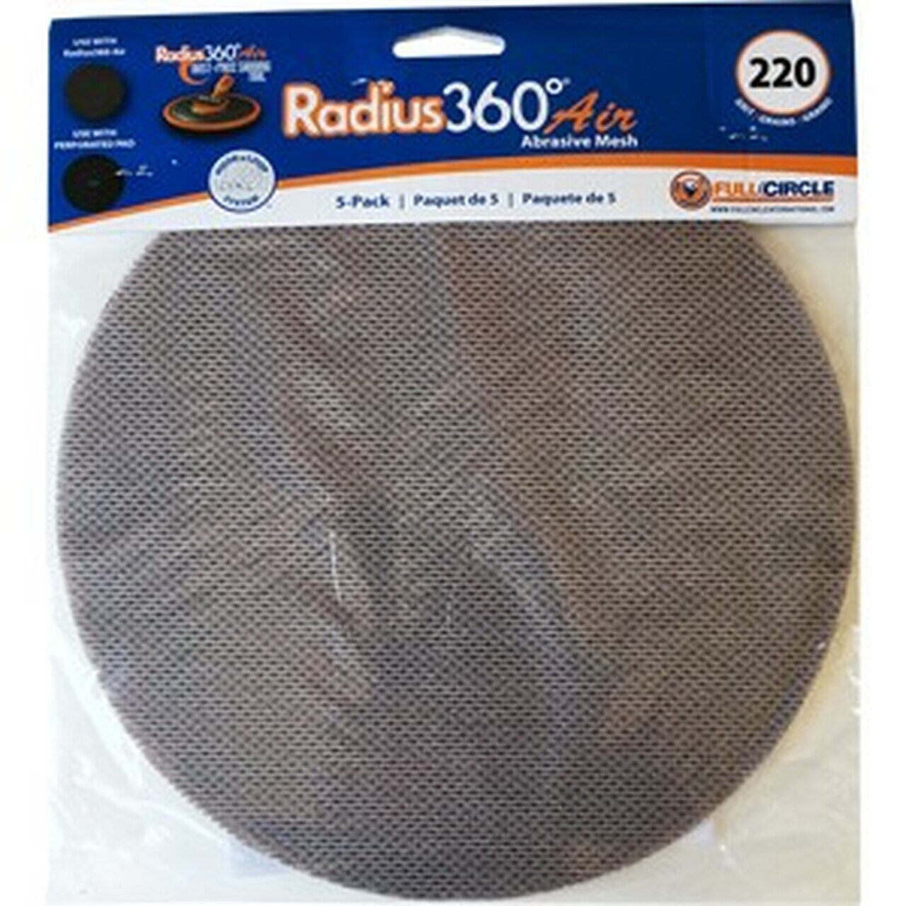 Full Circle International Mesh Abrasive SDXXX-5 8-3/4 Inch, For Radius 360 Air, 5-Pack - The Paint People