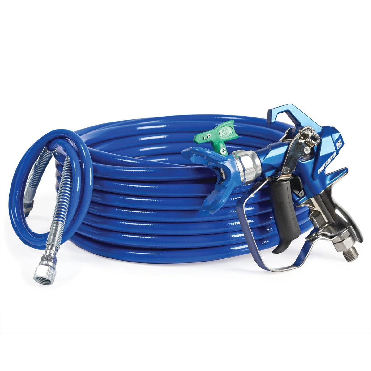 Graco 19Y489 Contractor PC Compact Gun Kit with RAC X LP 517, 1/4 in x 50 ft Hose, 1/8 in x 4.5 ft Whip Hose - The Paint People