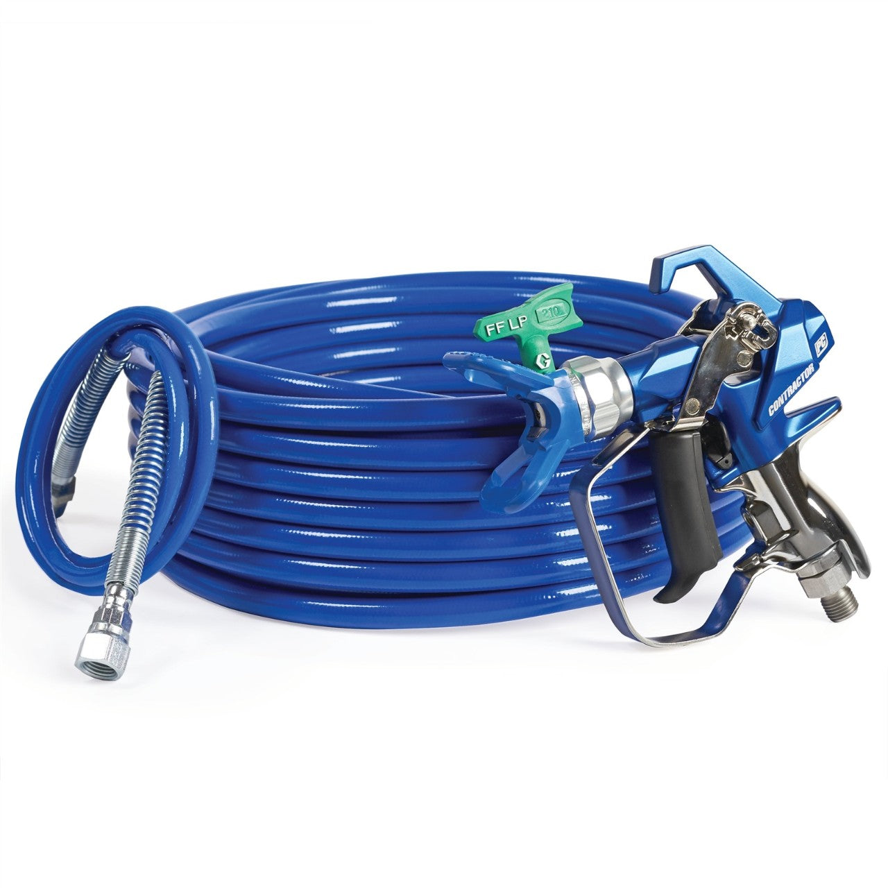 Graco 19Y490 Contractor PC Compact Gun Kit with RAC X FFLP 210, 1/4 in x 50 ft Hose, 1/8 in x 4.5 ft Whip Hose - The Paint People