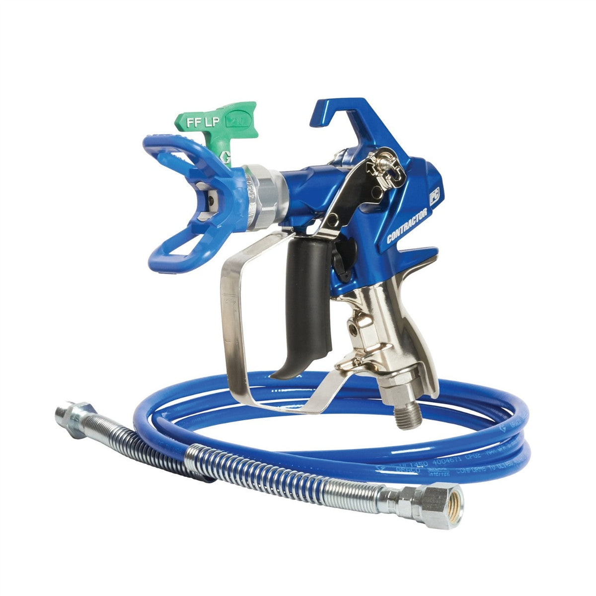 Graco Contractor PC Compact Gun, 1/8 in x 4.5 ft Whip Hose, RAC X FFLP 210 SwitchTip - The Paint People