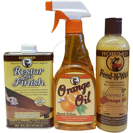 Howard Complete Wood Restoration Kit, Clean, Protect, and Restore Wood Finishes, Wood Floors, Kitchen Cabinets, Wood Furniture - The Paint People
