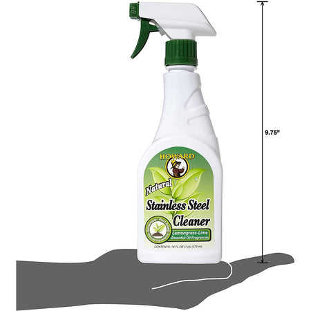 Howard SS5012 Natural Stainless Steel Cleaner, 16-Ounce, Lemongrass-Lime - The Paint People