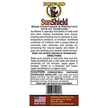 Howard SWAX16 SunShield Outdoor Furniture Wax with UV Protection, 16-Ounce - The Paint People